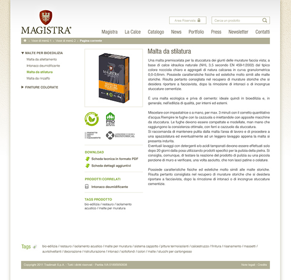 Scheda prodotti Magistra